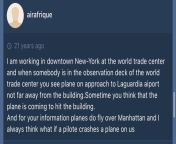 A comment by someone in a thread, prior to 9/11, discussing the possible outcomes of a plane hitting the WTC. Thread in comments. from re young stickam cap thread vichatter omegle unseen stiww xxx six nud swathi verma dian girl chloe gagged